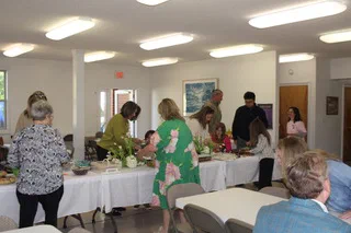 Parishioners gathered for snacks and fellowship after the service